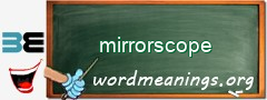 WordMeaning blackboard for mirrorscope